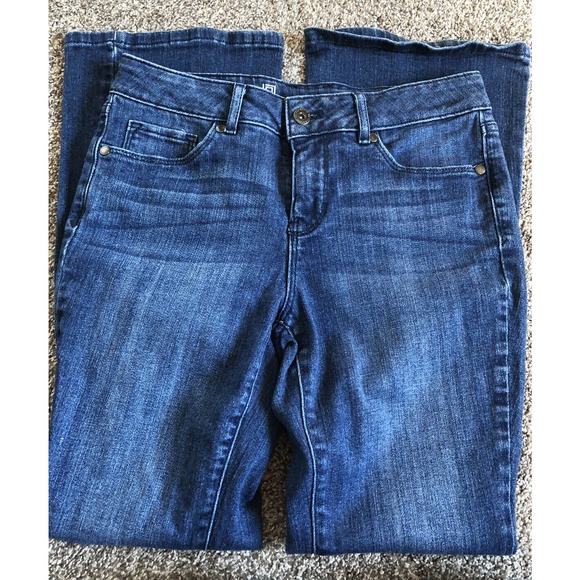 Liz Claiborne Secretly Slender Bootcut Blue Jeans black lace on Pocket Size 2P - Picture 11 of 12